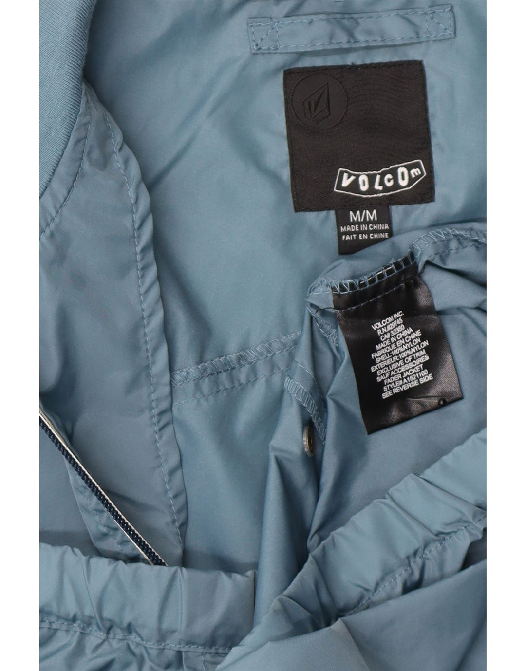 Volcom Herren Regenjacke UK 38 Mittelblaues Nylon