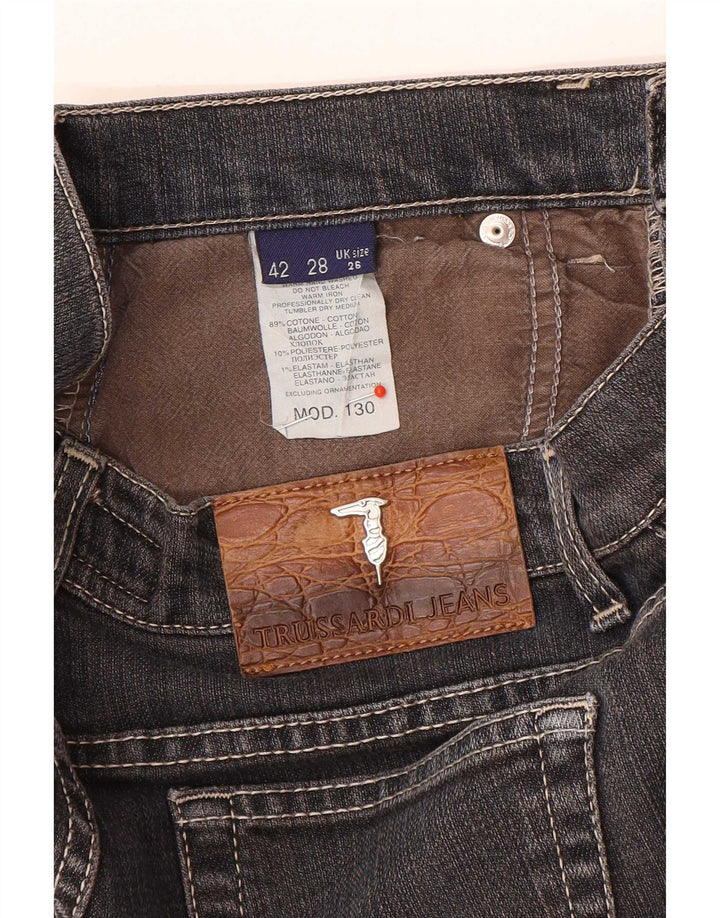 Trussardi Jeans Damen Straight W26 L28 Grau Baumwolle