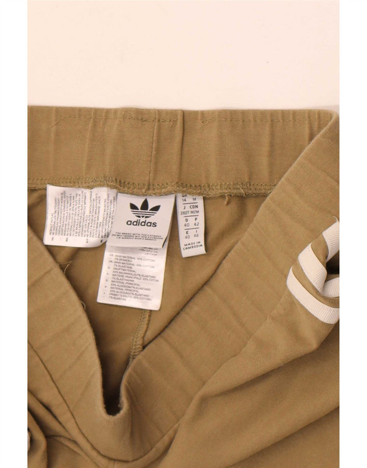 Adidas Damen Leggings UK 14 Medium Khaki Baumwolle