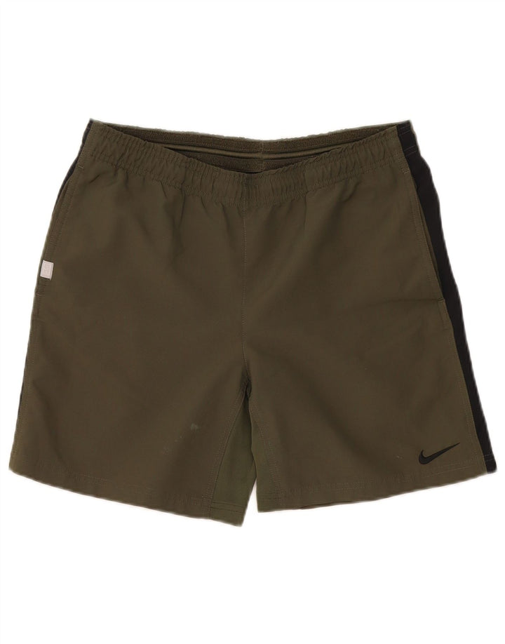 Nike Herren Dri Fit Sportshorts, klein, Khaki, Farbblock-Polyester
