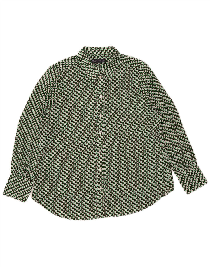 Marks & Spencer Damen-Hemdbluse in Übergröße, Gr. 14, groß, grün, geometrisch