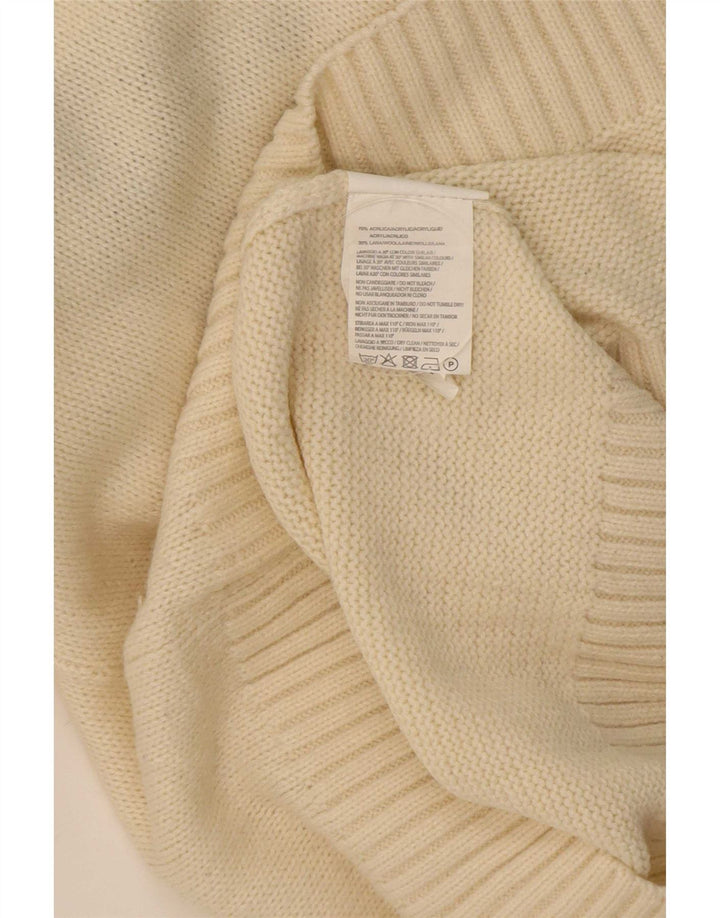 Vintage Herren Pullover mit Rundhalsausschnitt, Mittelweiß, Fair-Isle-Acryl