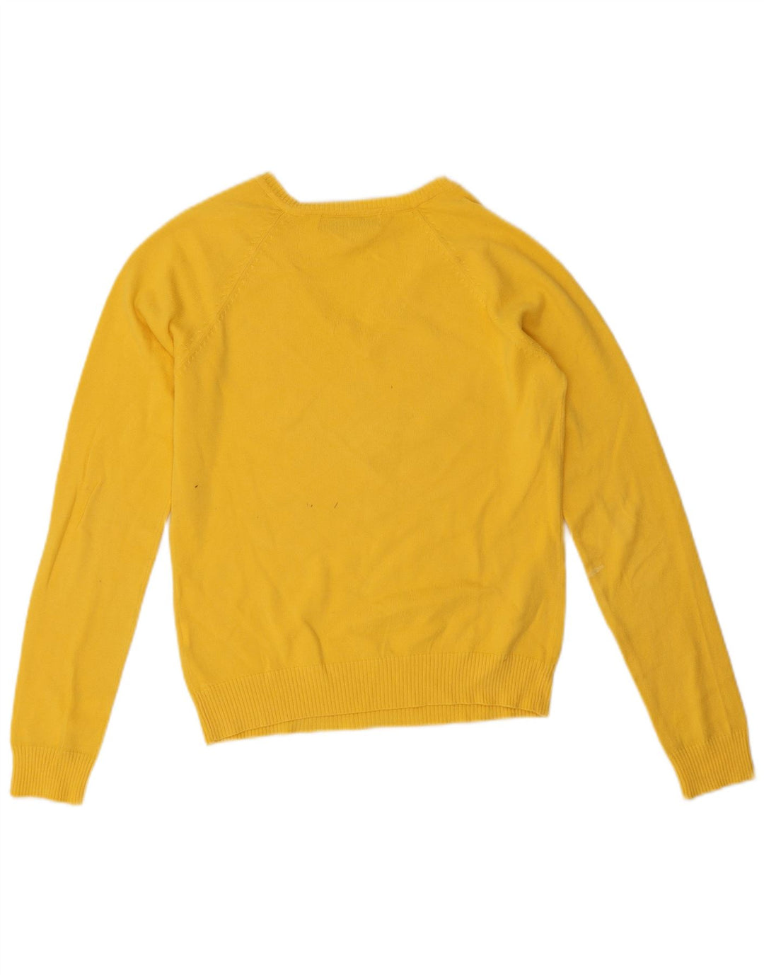 Zara Damen Crop V-Ausschnitt Pullover Pullover UK 12 Mittelgelb