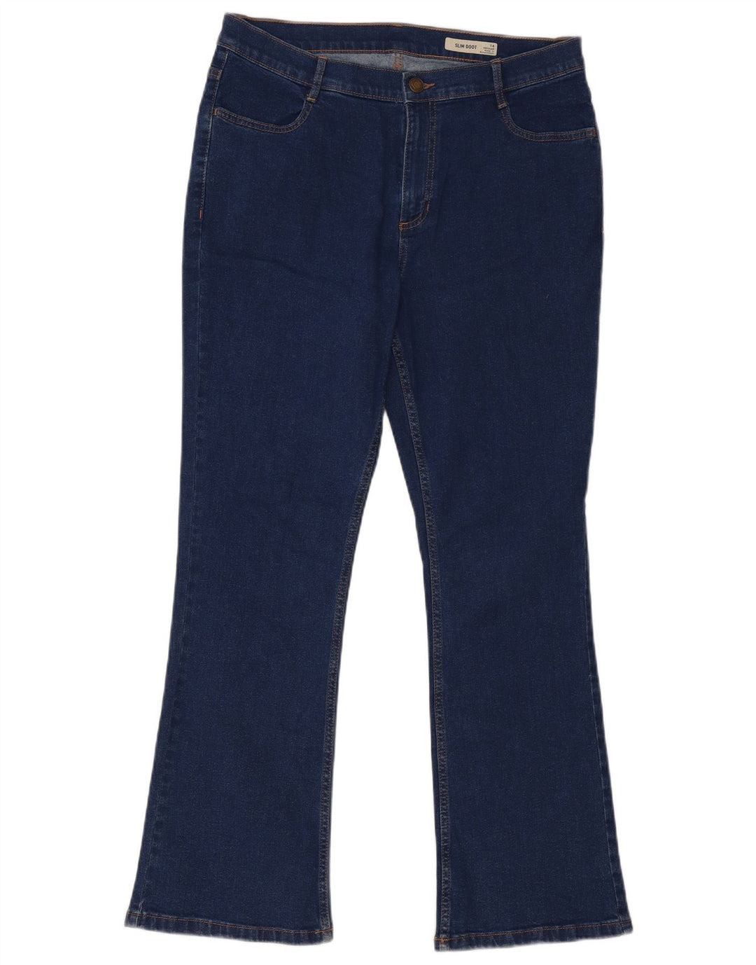 Marks & Spencer Damen Regular Slim Bootcut Jeans UK 14 Large W34 L30 Blau