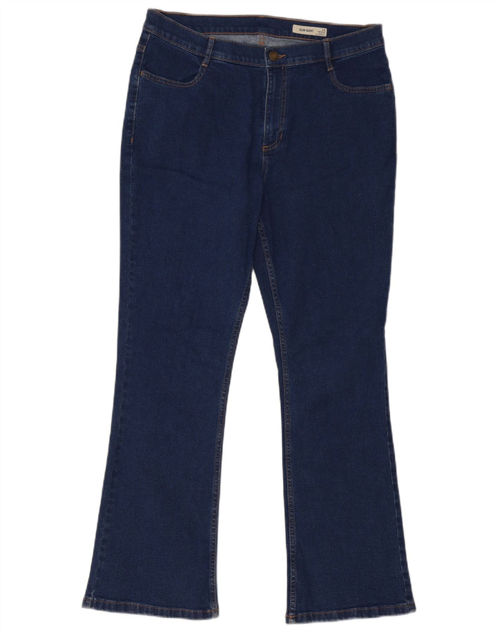 Marks & Spencer Damen Regular Slim Bootcut Jeans UK 14 Large W34 L30 Blau