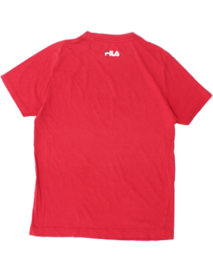FILA Mens Graphic T-Shirt Top Small Red Vintage Fila and Second-Hand Fila from Messina Hembry 