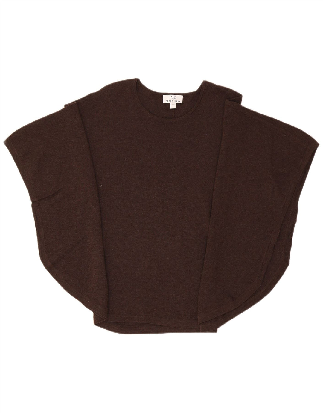 Peter Hahn Damen Ponchopullover UK 14 Mittelbraun