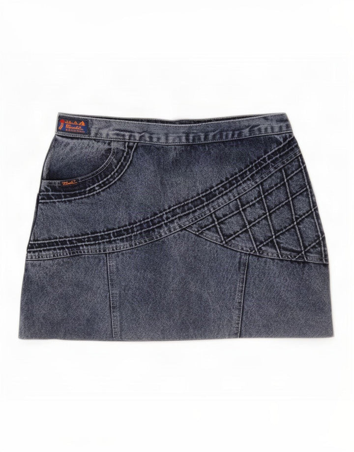 Vintage Damen Mini Jeansrock IT 44 Medium W30 Blaue Baumwolle