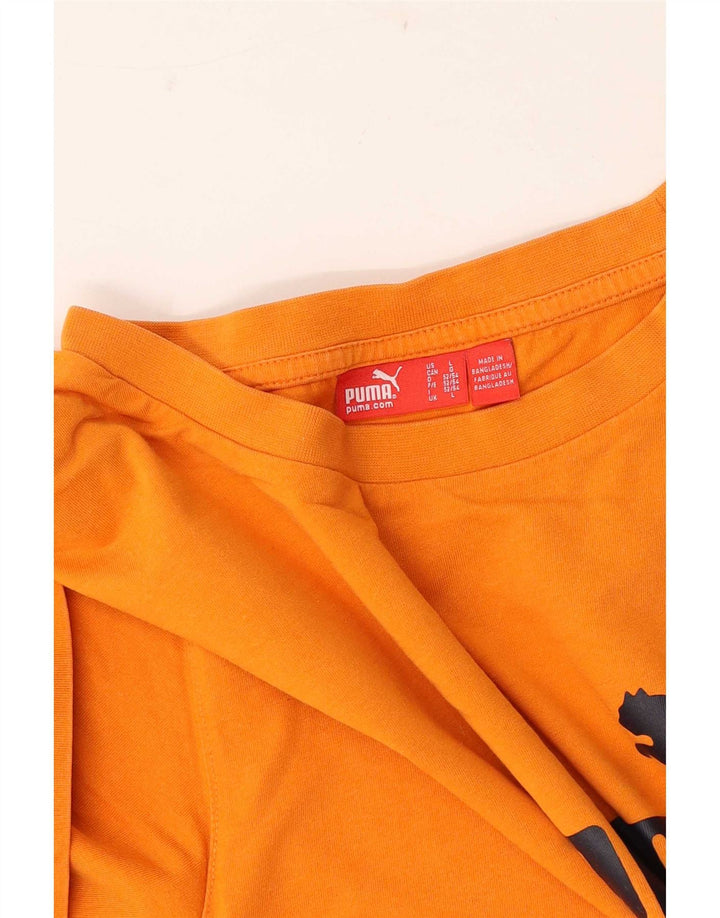 Puma Herren Grafik T-Shirt Top Large Orange