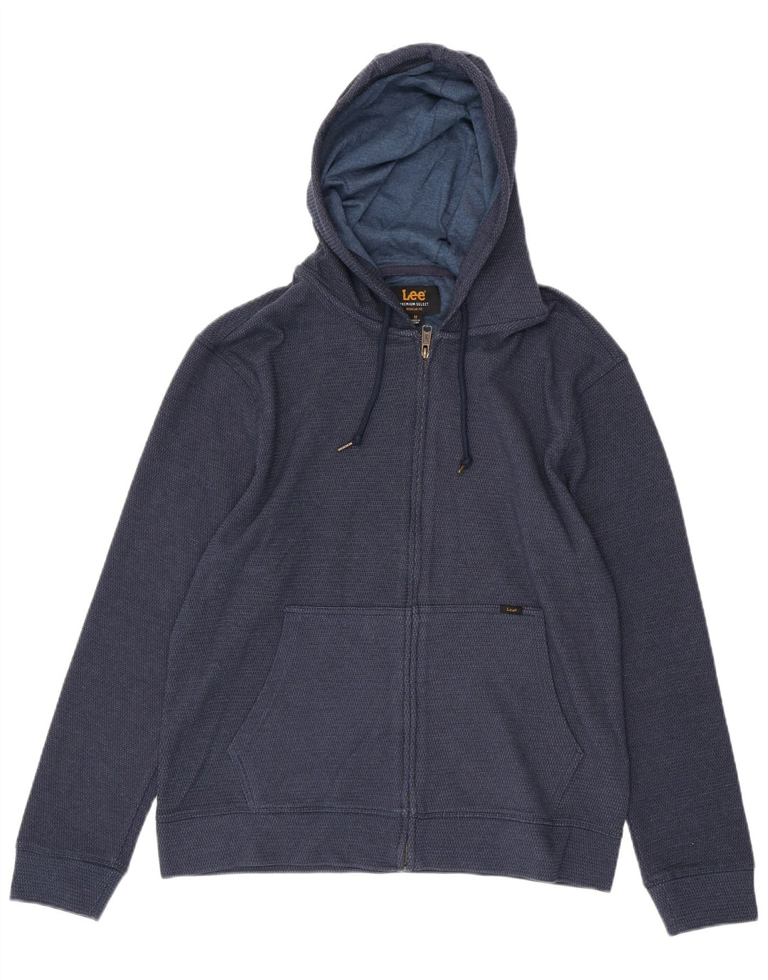 LEE Herren-Kapuzenpullover mit normaler Passform und Reißverschluss, mittlere marineblaue gepunktete Baumwolle
