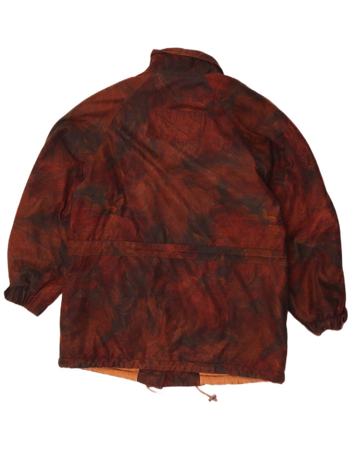 Vintage Damen Windjacke UK 18 XL Braun geblümtes Polyester