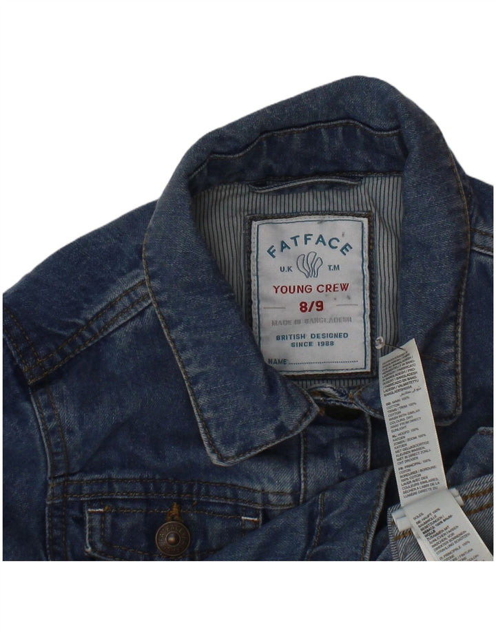 Fat Face Jeansjacke für Mädchen, 8–9 Jahre, blaue Baumwolle