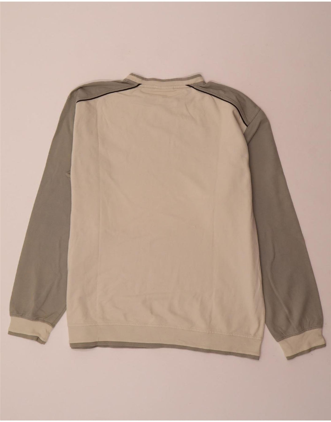 ASICS Herren Sweatshirt Pullover 2XL Off White Colourblock Baumwolle