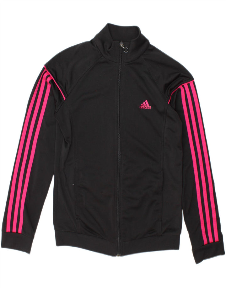 Adidas Damen Graphic Trainingsanzug Top Jacke UK 8/10 Small Schwarz Polyester