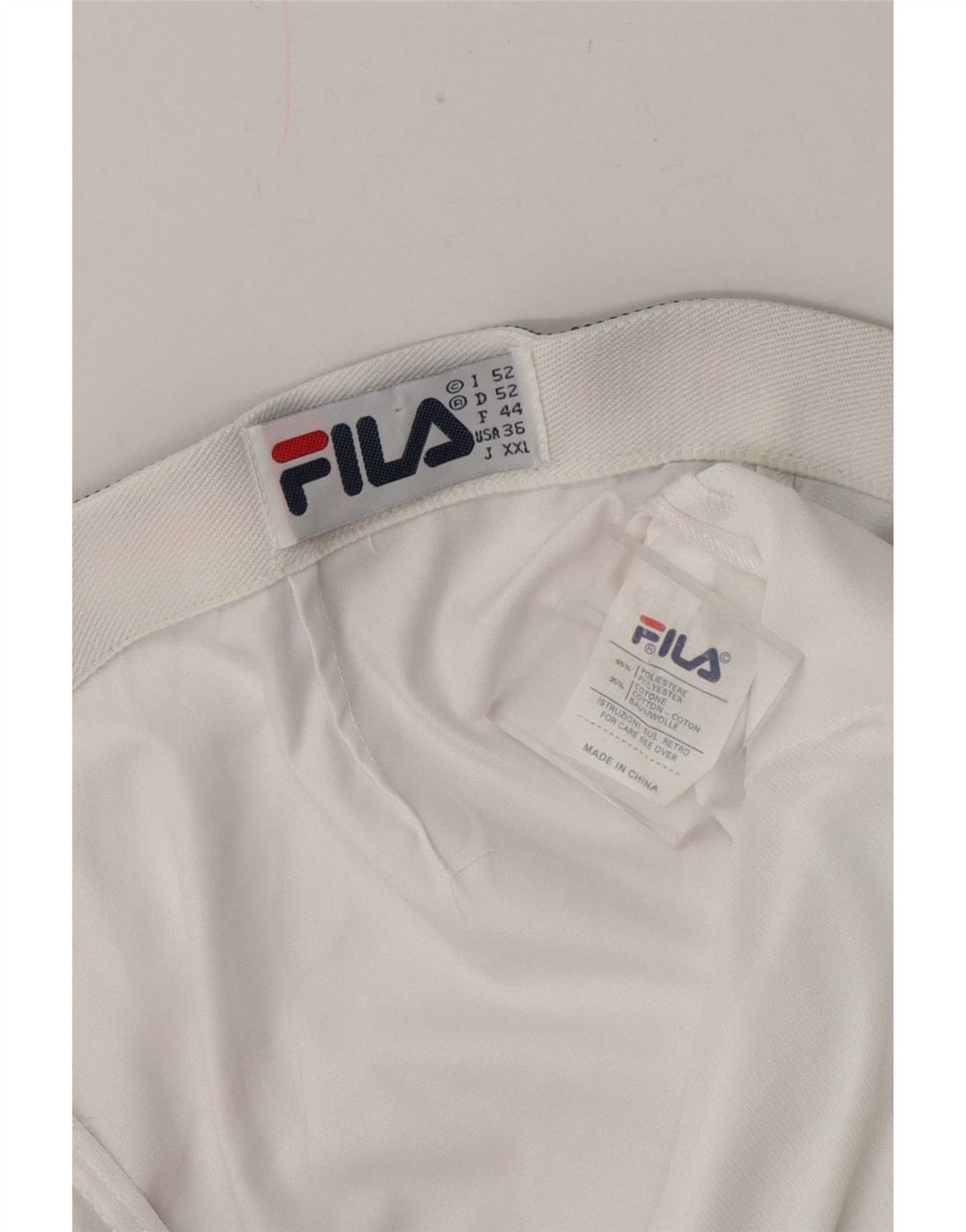 Fila Herren Pegged Chino Shorts IT 52 XL W38 Weiß Colourblock Polyester