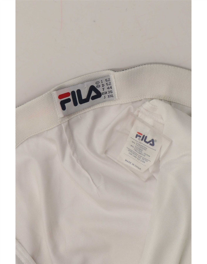Fila Herren Pegged Chino Shorts IT 52 XL W38 Weiß Colourblock Polyester