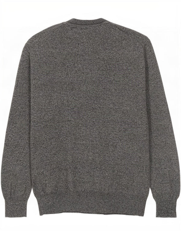 Superdry Herren-Pullover mit Rundhalsausschnitt, Größe 2XL, grau gefleckte Baumwolle