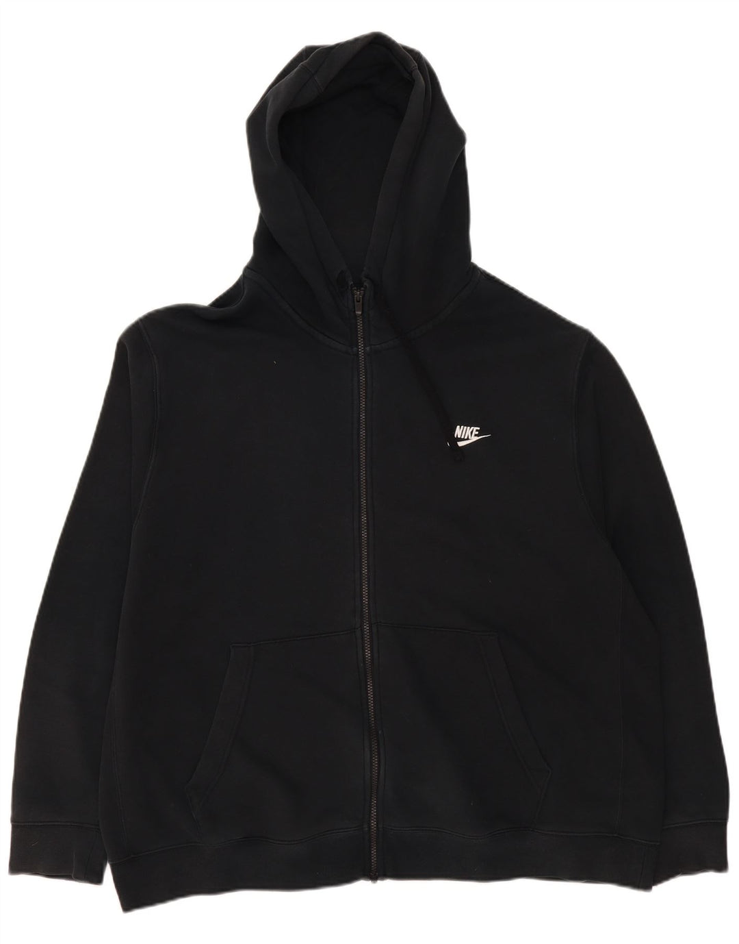 Nike Herren-Kapuzenpullover mit Reißverschluss, 2XL, schwarze Baumwolle
