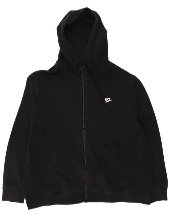 Nike Herren-Kapuzenpullover mit Reißverschluss, 2XL, schwarze Baumwolle