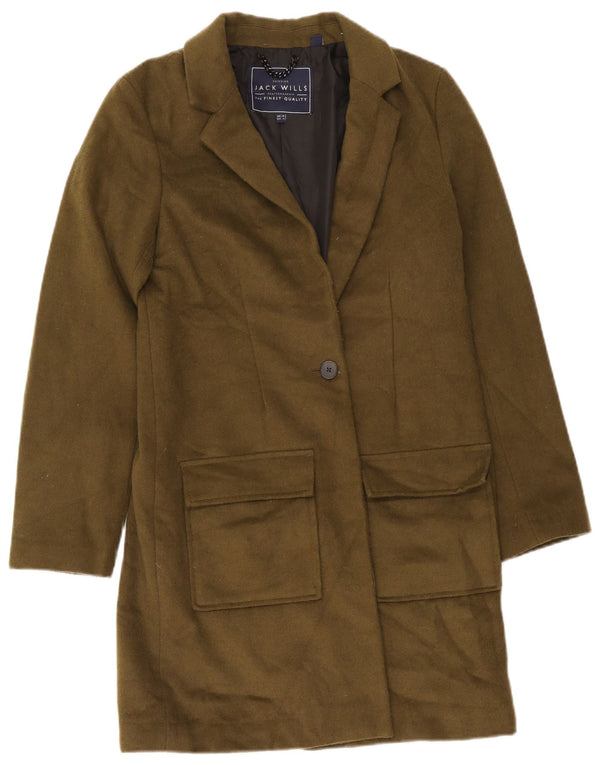 Jack Wills Damen Übergroßer Mantel UK 10 Small Khaki Polyester