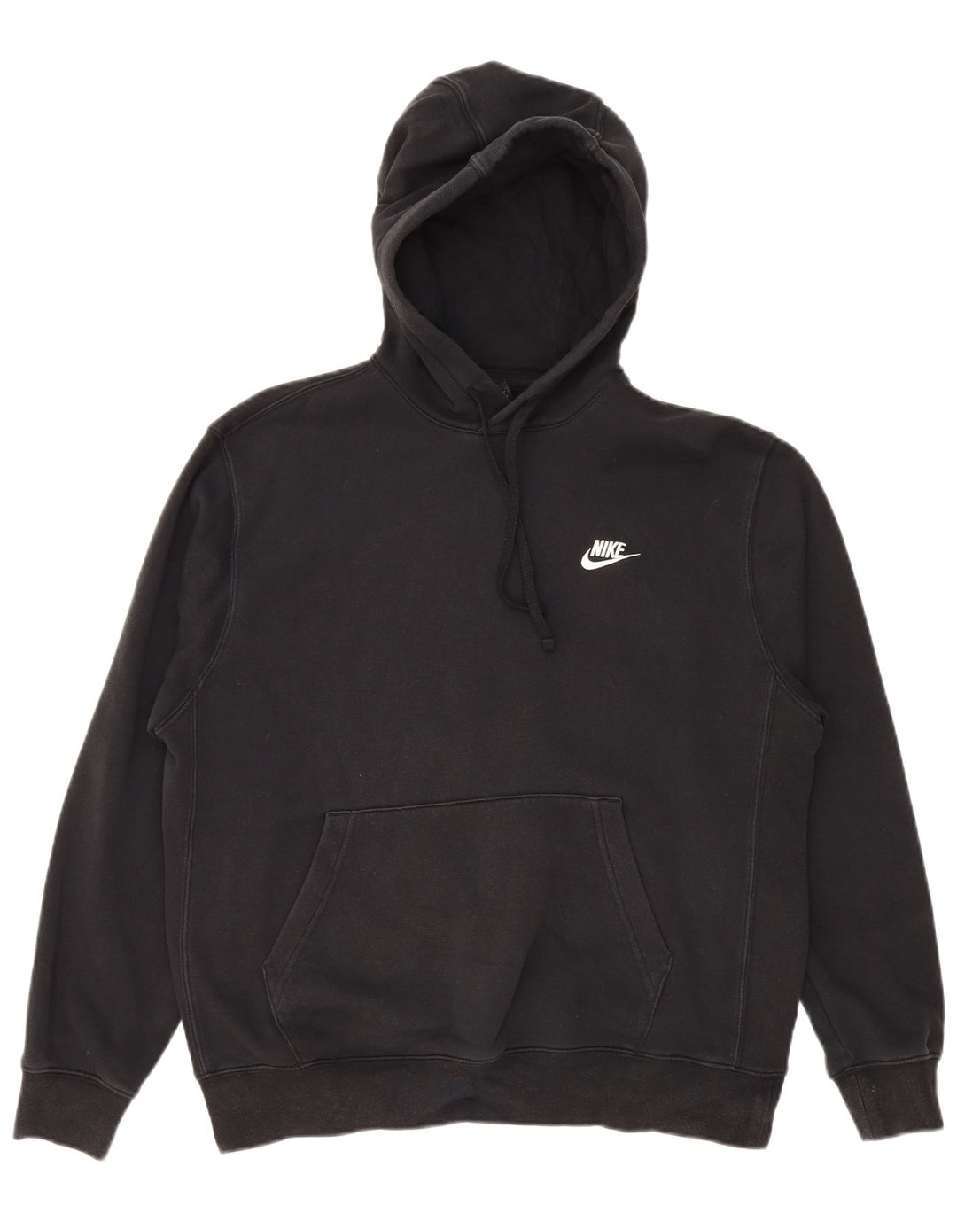 NIKE Mens Hoodie Jumper Medium Black Cotton