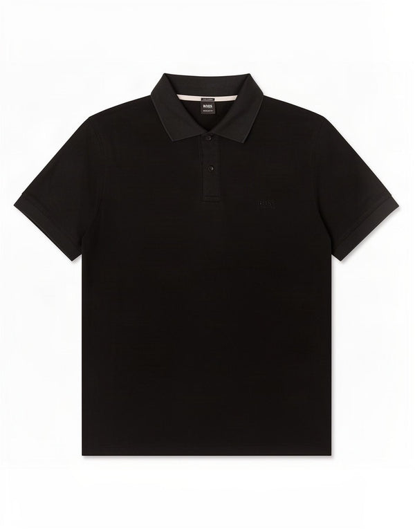 Hugo Boss Herren-Poloshirt mit normaler Passform, 2XL, schwarze Baumwolle