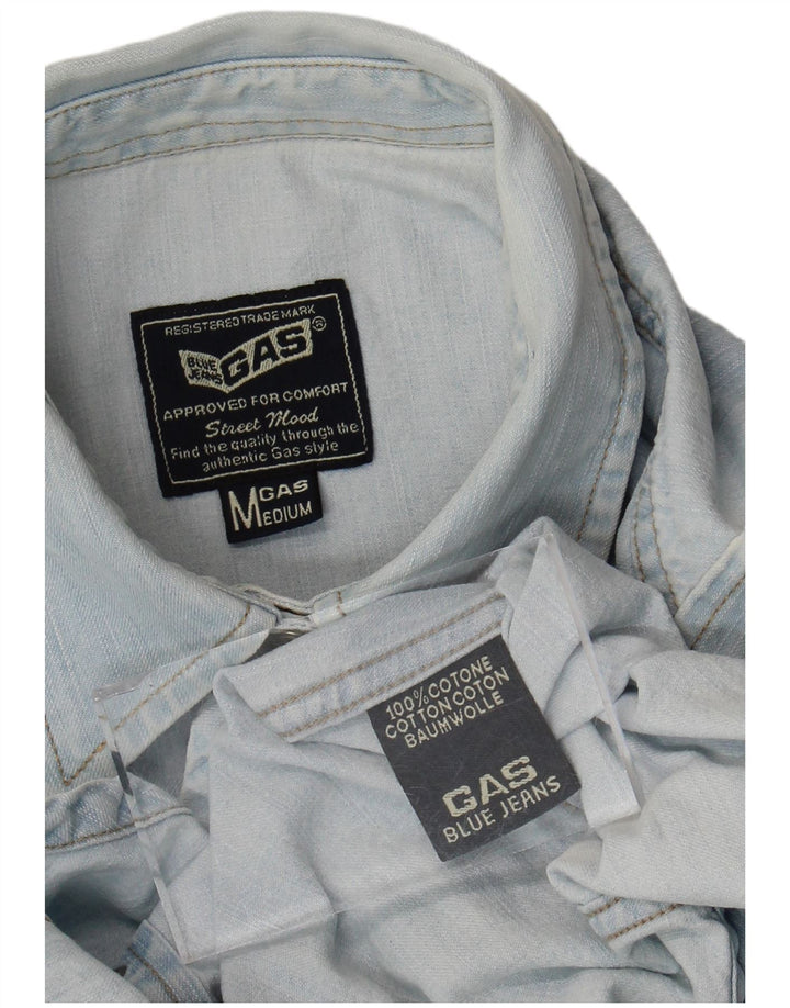 Gas Damen Jeanshemd UK 12 Mittelblaue Baumwolle