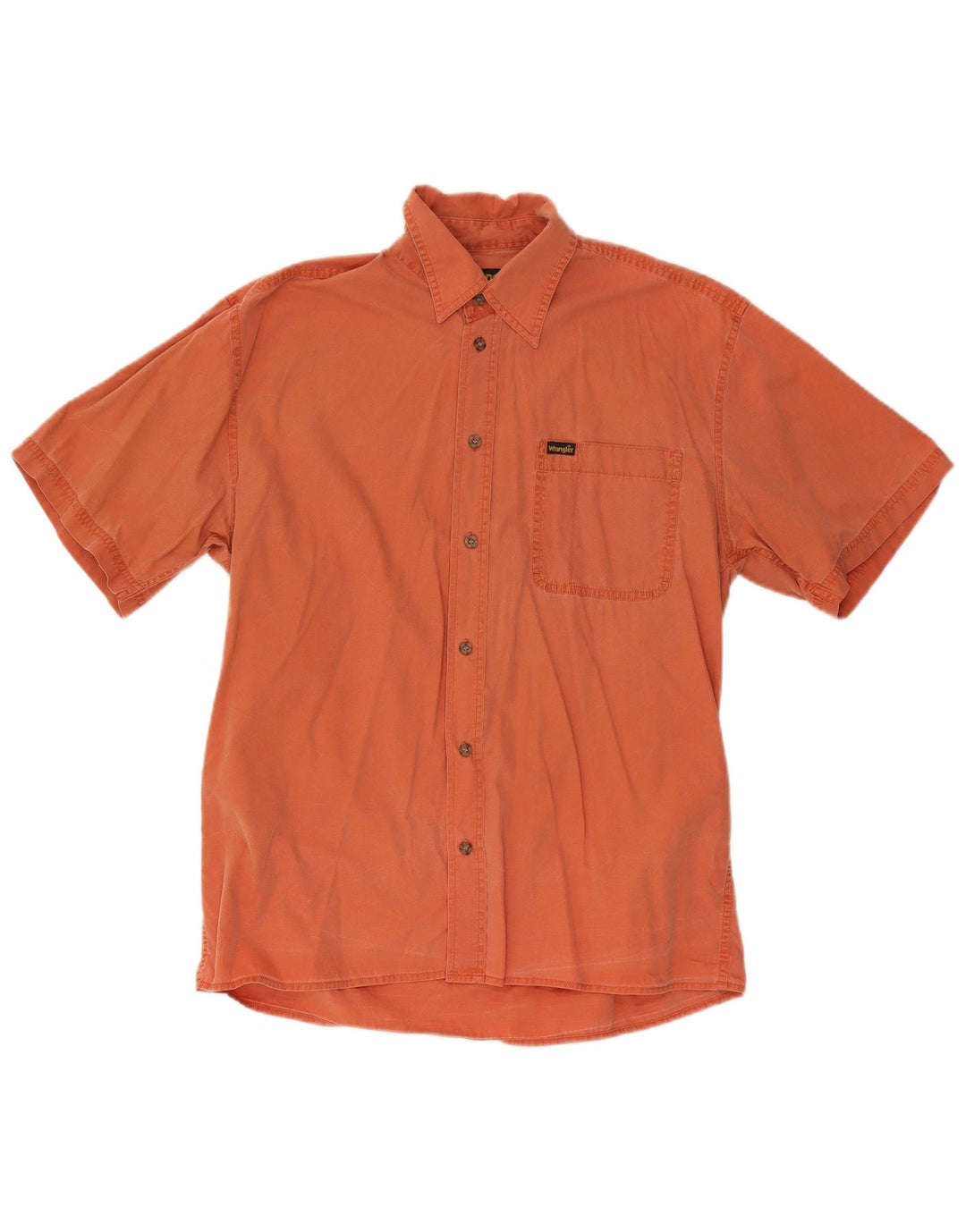 Wrangler Herren Kurzarmhemd Mittelorange Baumwolle