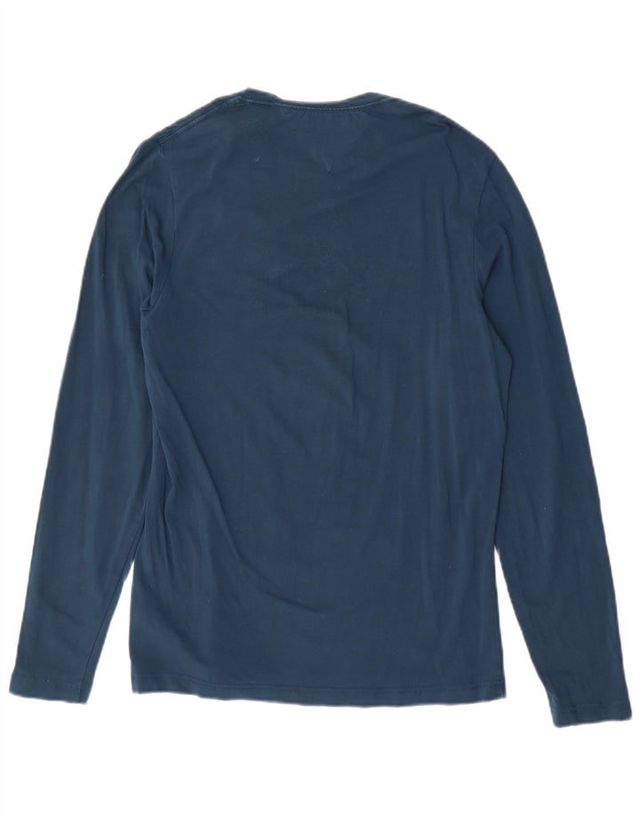 TOMMY HILFIGER Mens Slim Fit Top Long Sleeve Small Blue Cotton