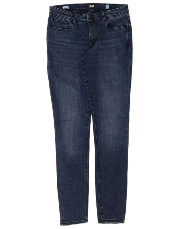 Jack & Jones Boys Liam Skinny Jeans 14-15 Years W26 L30 Navy Blue Cotton