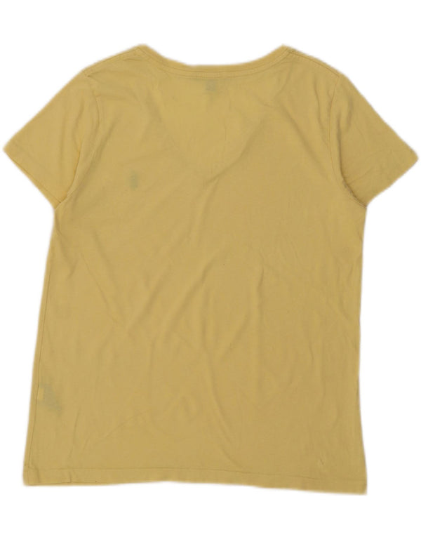 Ralph Lauren Damen T-Shirt Top UK 14 Large Gelb Baumwolle
