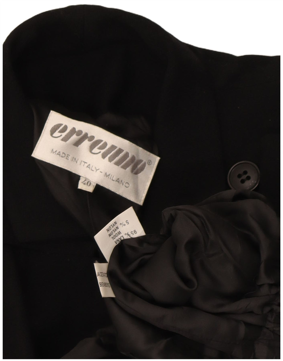 Erreuno Damen Blazer Jacke EU 40 Mittelschwarze Wolle