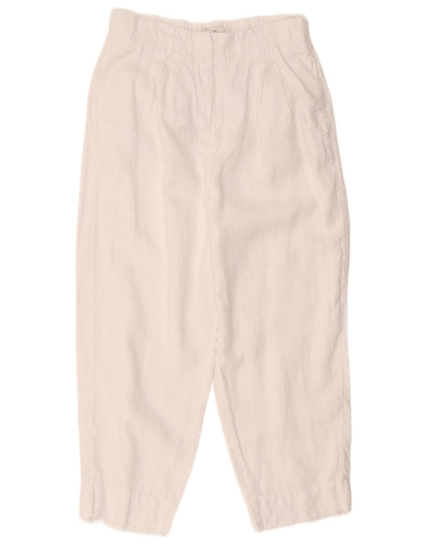 Marks & Spencer Damen Kurz geschnittene Hose UK 14 Large W32 L25 Weiß