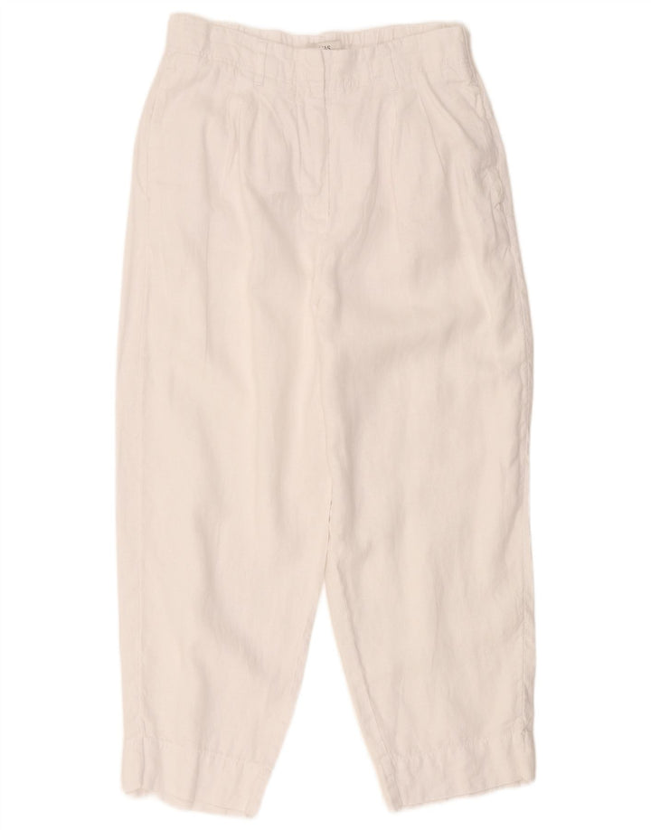 Marks & Spencer Damen Kurz geschnittene Hose UK 14 Large W32 L25 Weiß