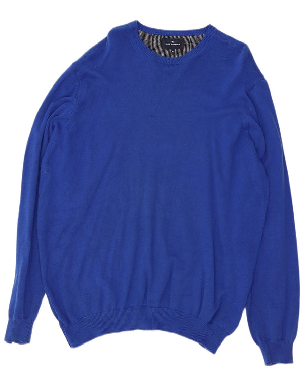 Marks & Spencer Herren Blue Harbour Rundhalspullover Pullover XL Blaue Baumwolle