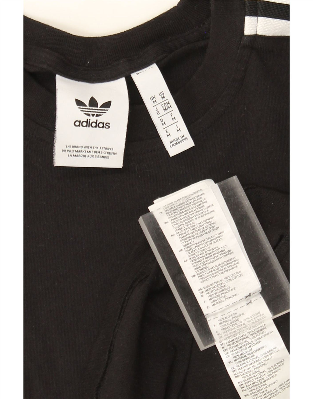 Adidas Herren T-Shirt Top Medium Schwarz Baumwolle