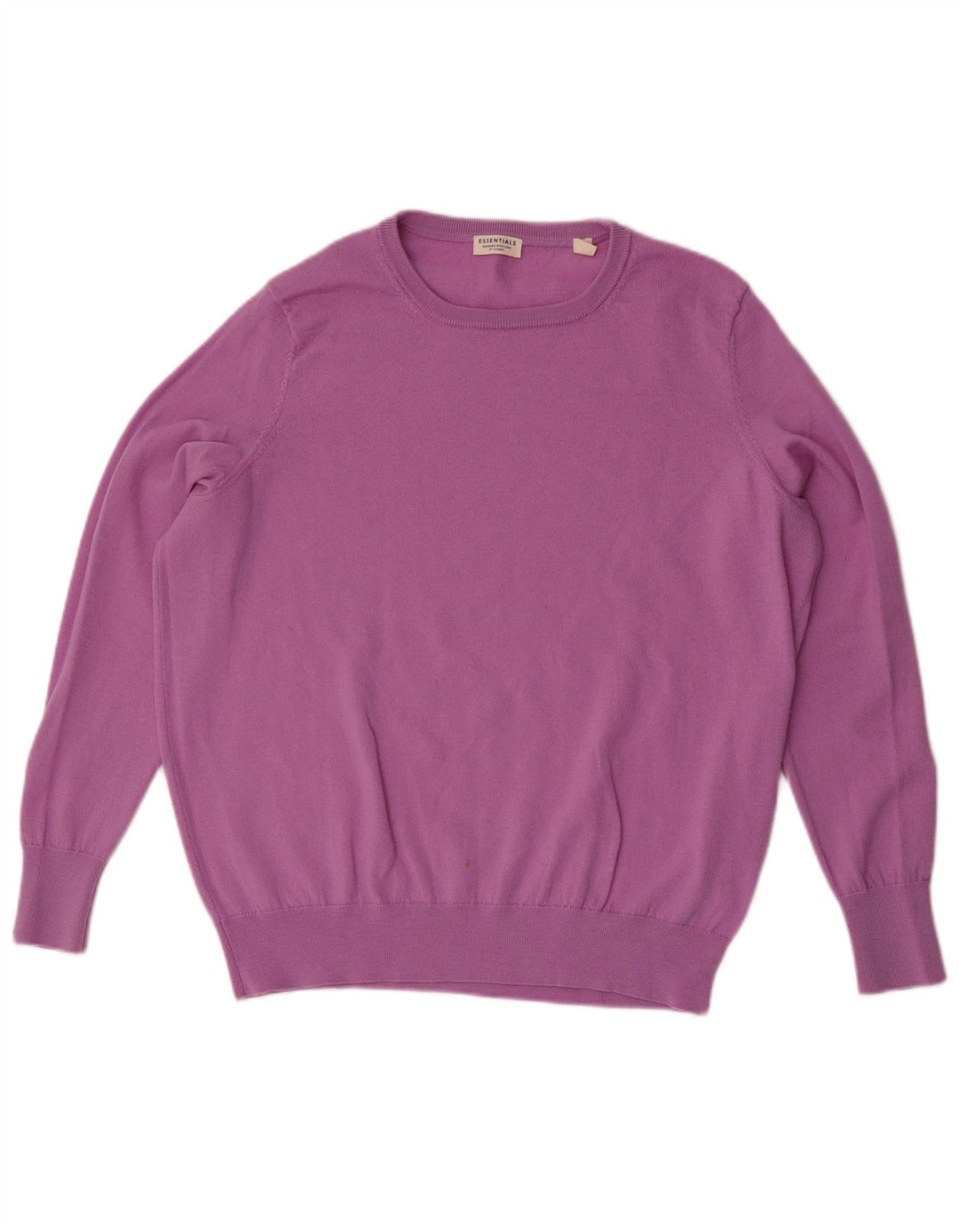 Essentials Herren-Pullover mit Rundhalsausschnitt, EU 48/50, mittelviolette Merinowolle