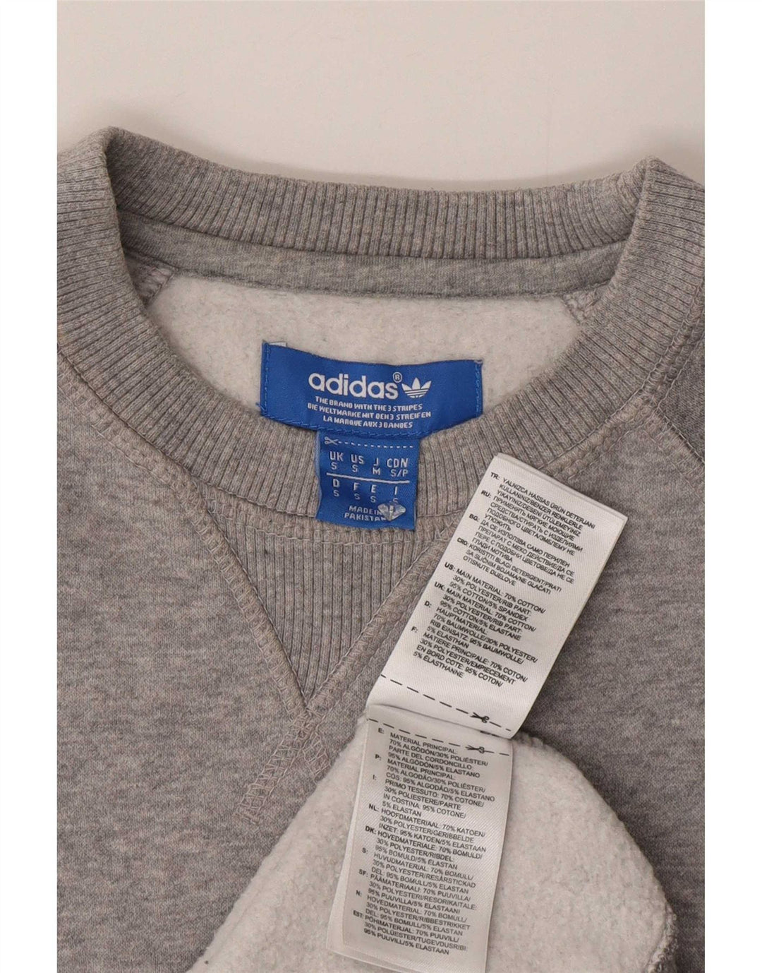 Adidas Herren Grafik-Sweatshirt-Pullover, klein, graue Baumwolle