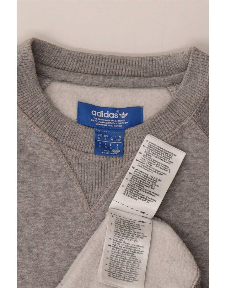 Adidas Herren Grafik-Sweatshirt-Pullover, klein, graue Baumwolle