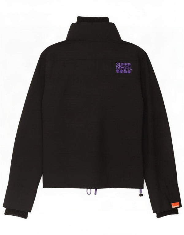 Superdry Womens The Windcheater Regenjacke UK 14 Large Black Nylon