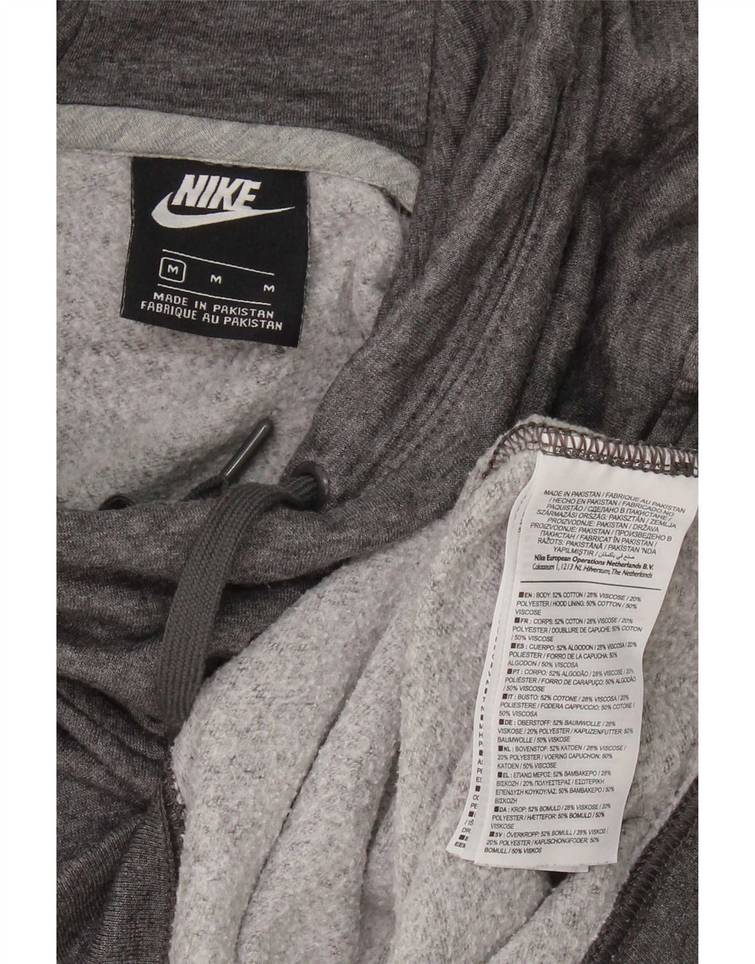 Nike Damen Kapuzenpullover UK 14 Mittelgraue Baumwolle