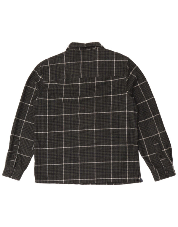 Farah Herren-Overshirt, Flanellhemd, groß, Khaki, kariert, Wolle