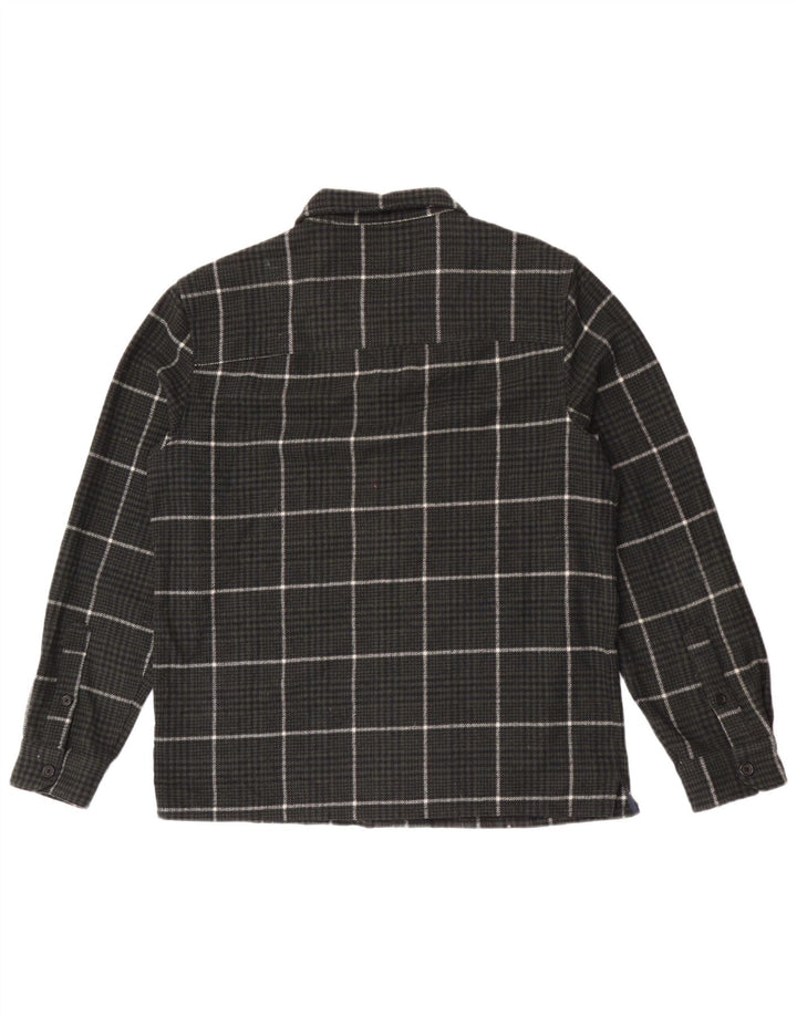 Farah Herren-Overshirt, Flanellhemd, groß, Khaki, kariert, Wolle