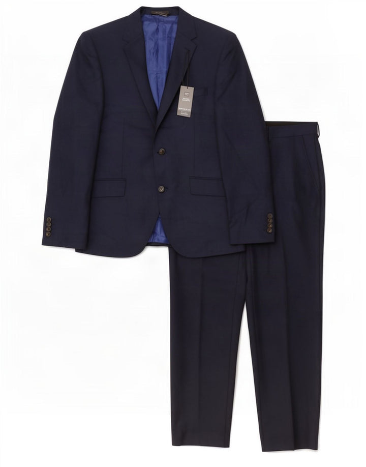 Marks & Spencer Herrenanzug mit maßgeschneiderter Passform, UK 40, Mittel W36 L31, Marineblau
