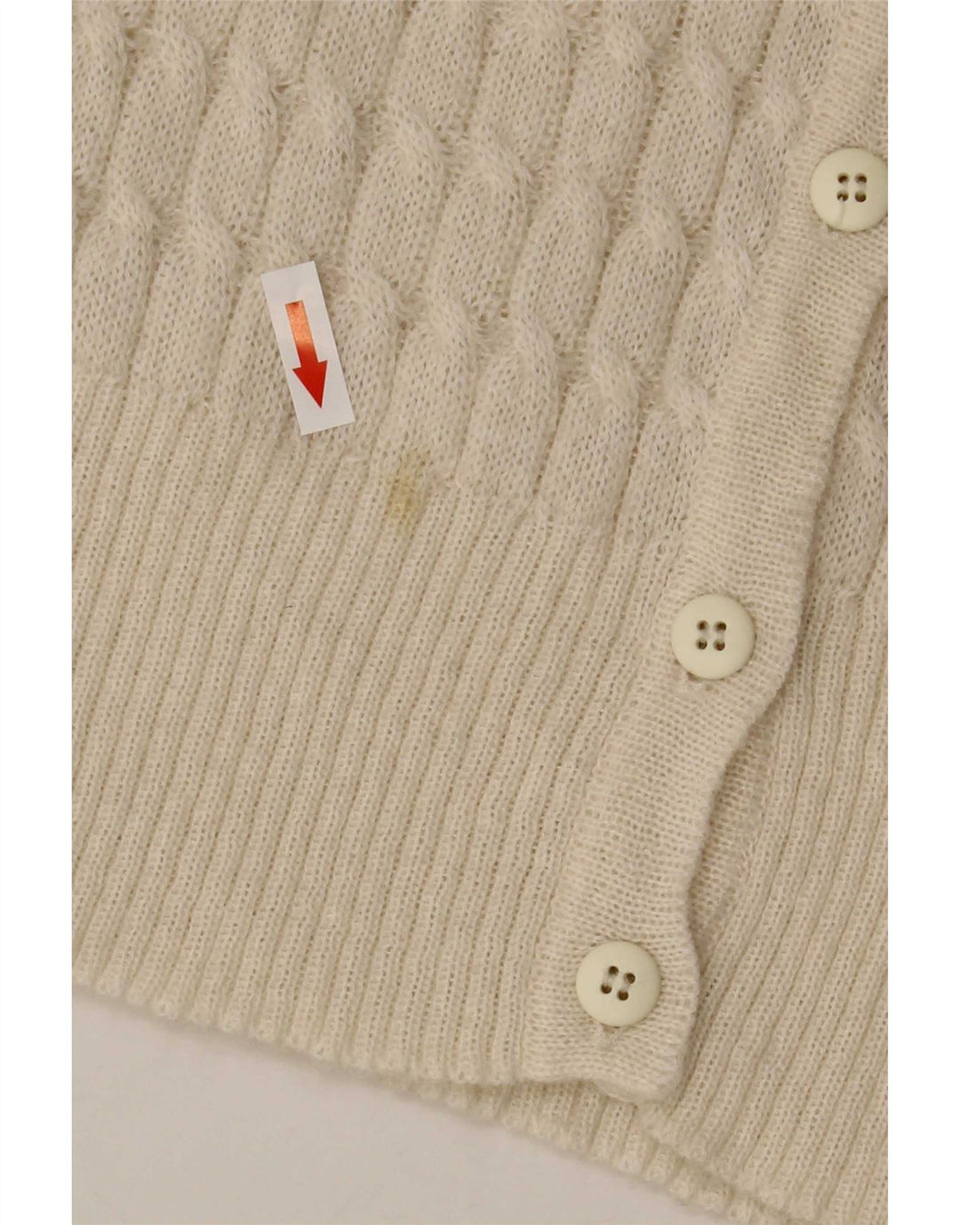Vintage Damen Cardigan Pullover UK 10 Small Weiß