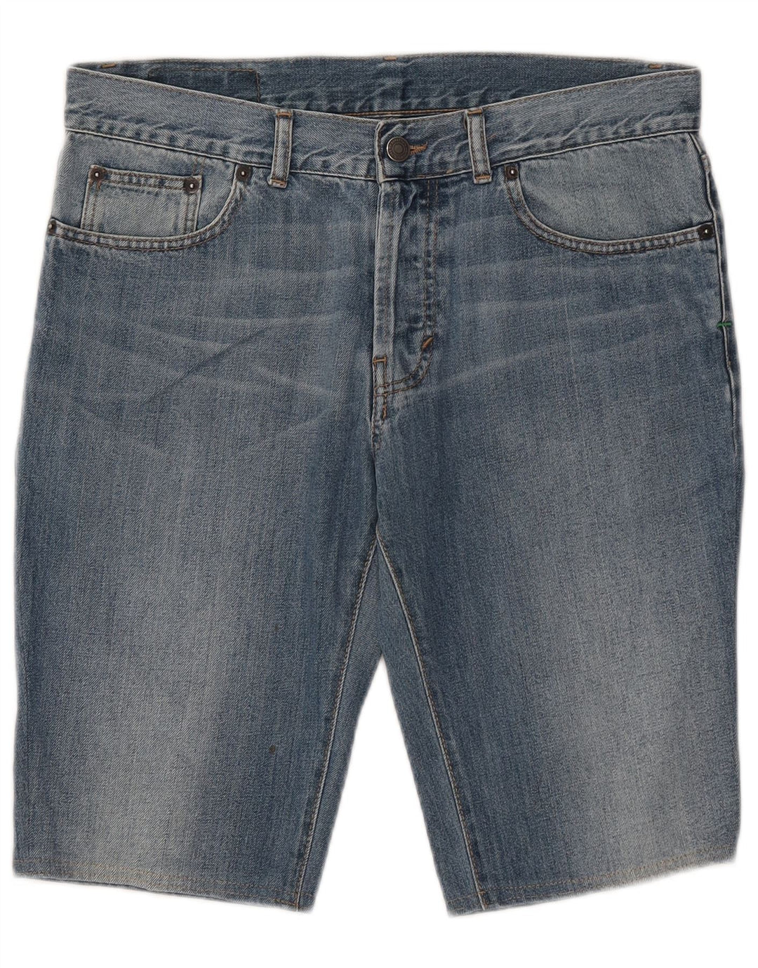 Benetton Herren Jeansshorts W33 Mittelblau
