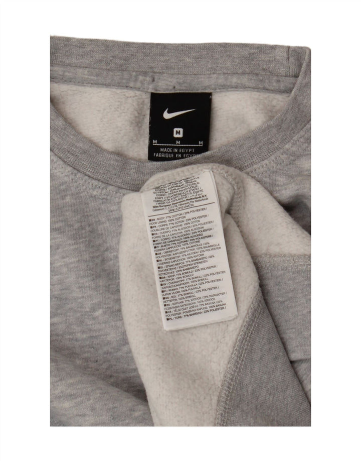 NIKE Womens Oversized Sweatshirt Jumper UK 14 Medium Grey Cotton