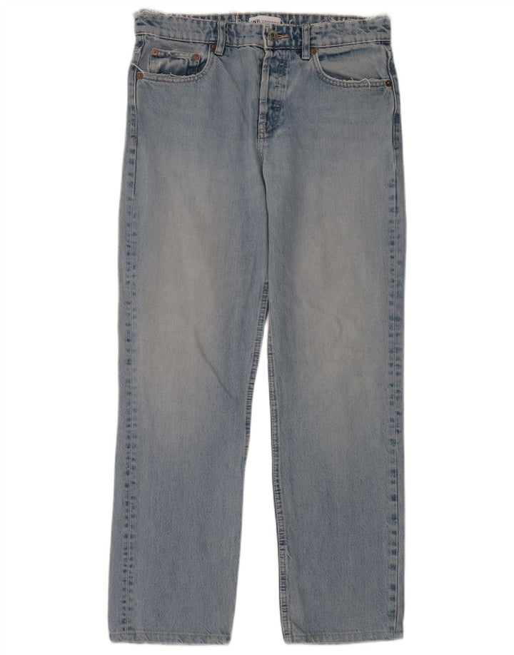 Zara Damen Straight Jeans EU 40 Medium W30 L30 Blau