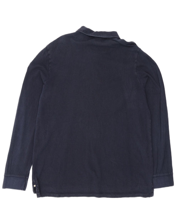 Napapijri Mens Long Sleeve Polo Shirt 2XL Navy Blue
