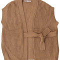 ZARA Damen-Strickjacke, übergroß, ärmellos, Gr. 10, Größe S, Braun